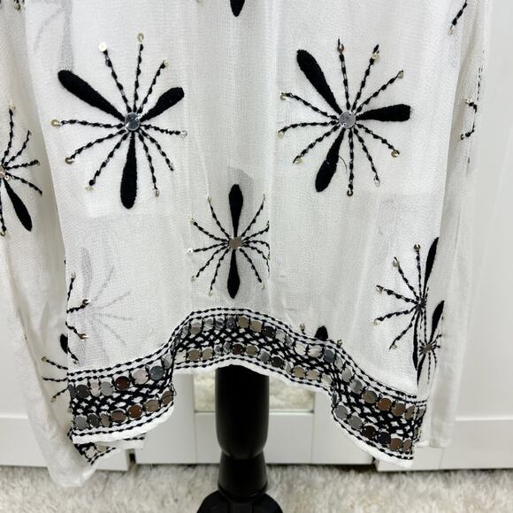 RubyYaya Alicante Embellished Tunic Front Tie Maxi Dress Size Medium - Picture 7 of 12